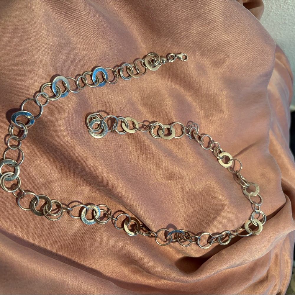 Sterling Silver Circle Link Necklace